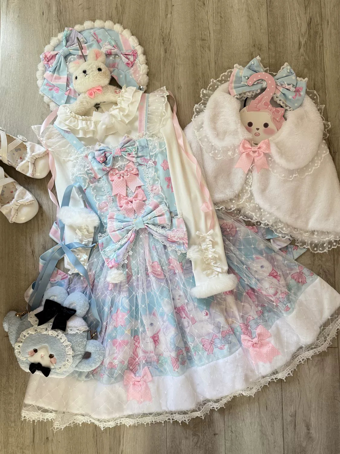 Hanguliang - Candy Mary Cat - Fluffy Sweet Lolita JSK Dress, Kitten Print