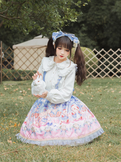 3 Puppets~Phalaenopsis~Doll collar Kawaii Lolita Cotton Shirt   