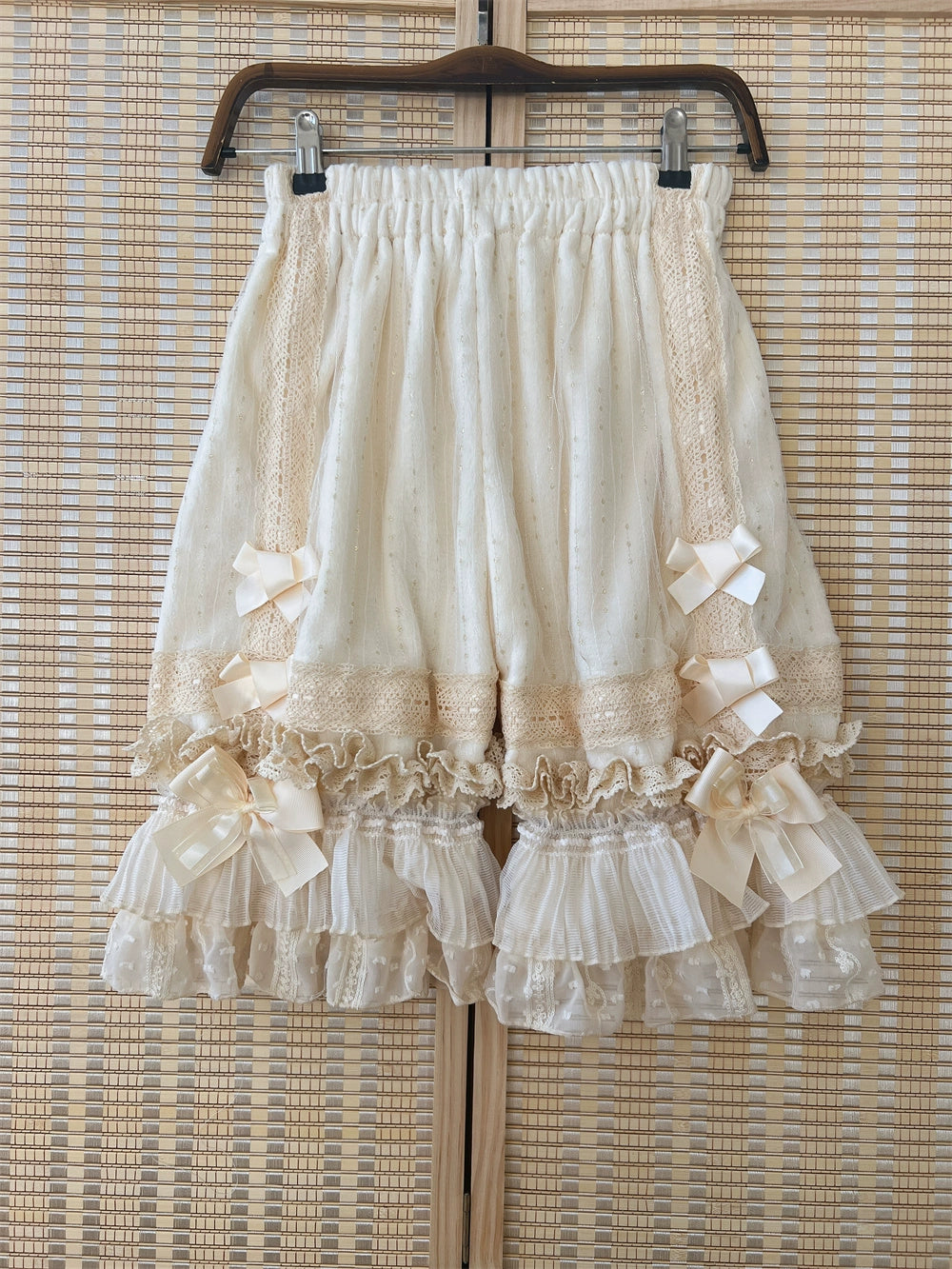 Ilovexiaolu - Gorgeous Lolita Bloomers in Coral Fleece & Cotton Styles Winter - Coral Fleece - Apricot - Non Gold Thread - Short Bloomers F