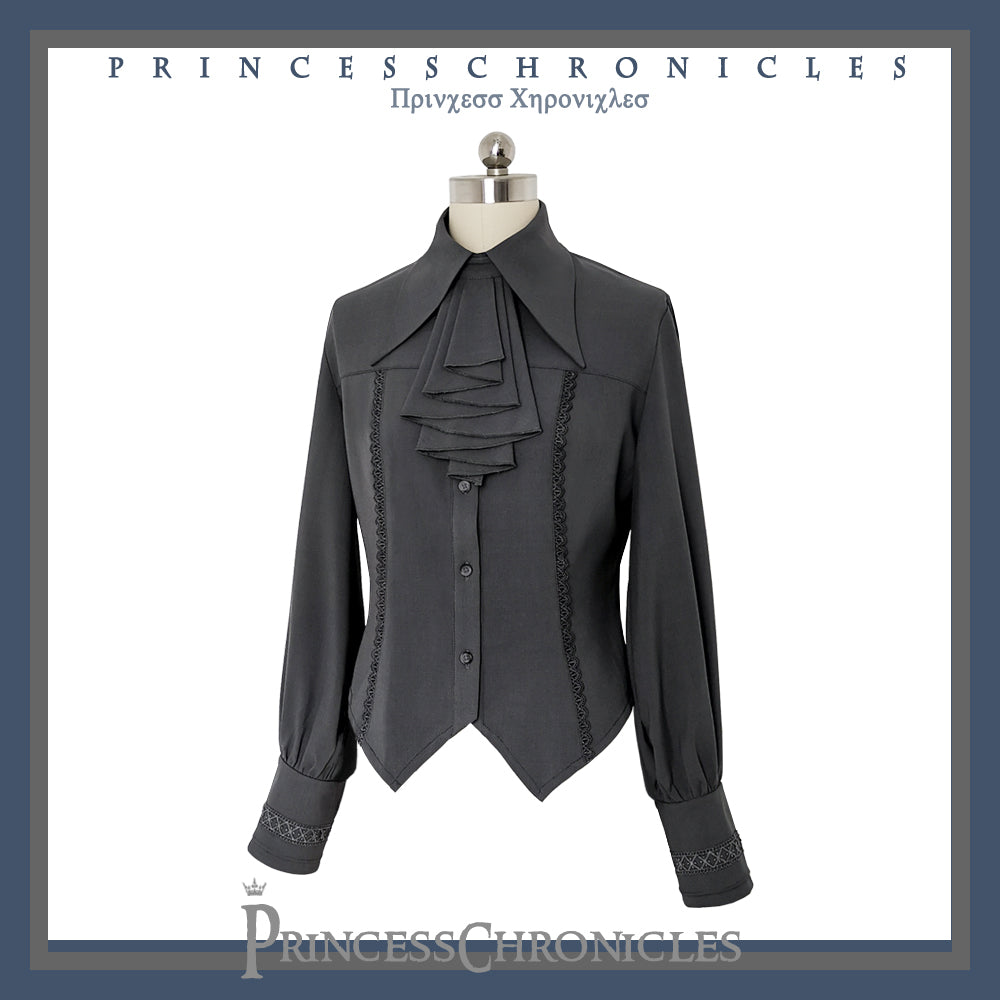 Princess Chronicles - Black and Blue - Retro Ouji Lolita Shirt 4420:234222