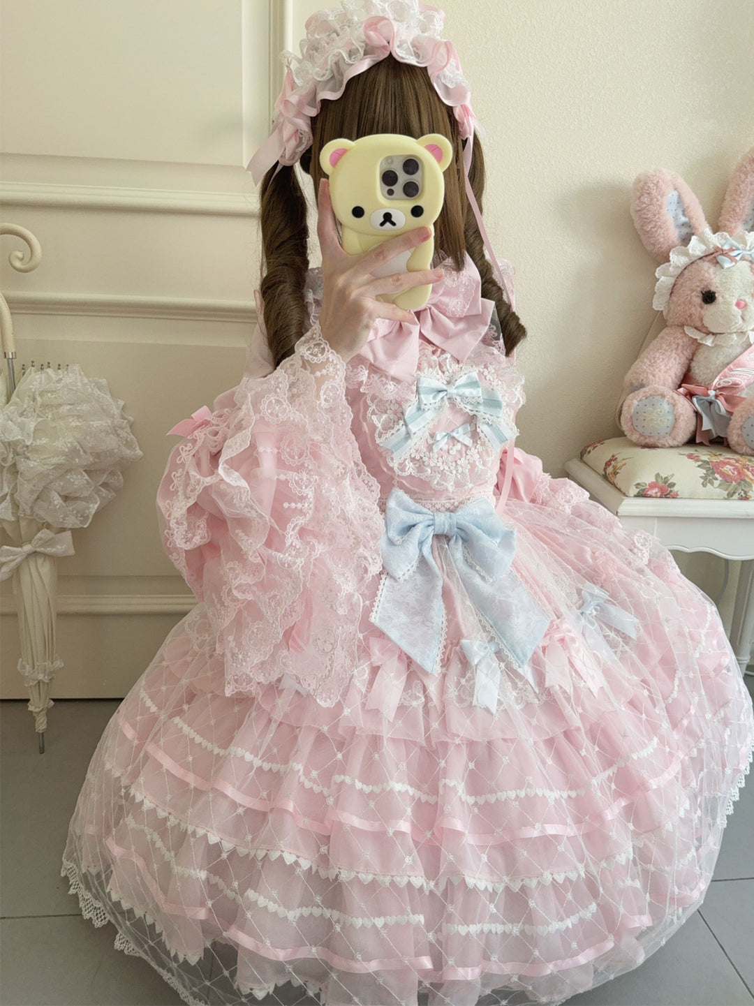 Hanguliang~Spring Awakening~Sweet Lolita JSK and Princess-Sleeved Shirt with Lace Detail