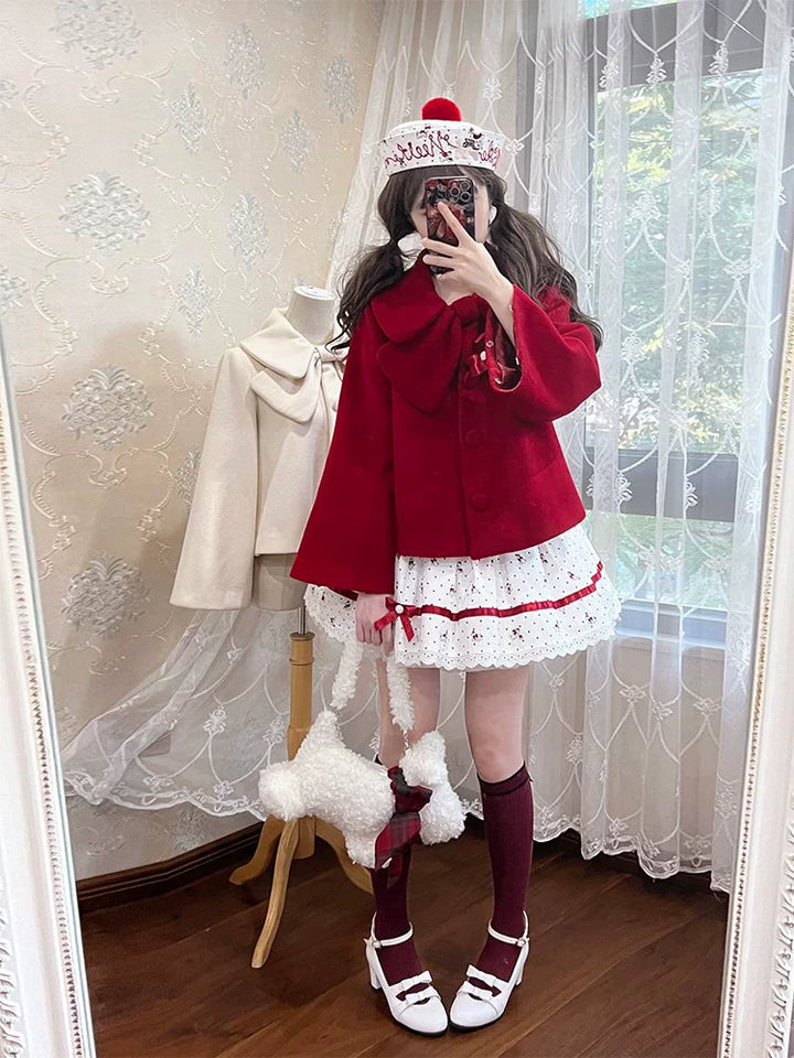 Beleganty~Annie~Retro Lolita Short Coat Woolen Bell Sleeve Outwear   