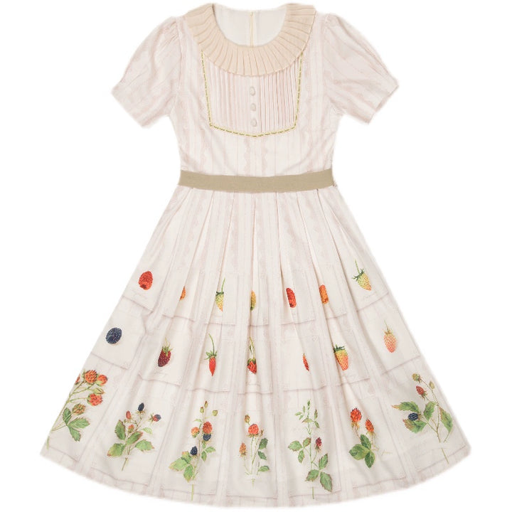 MOU~Moumier&Raspberry~Daily Lolita Dress Beige Short-Sleeve OP   