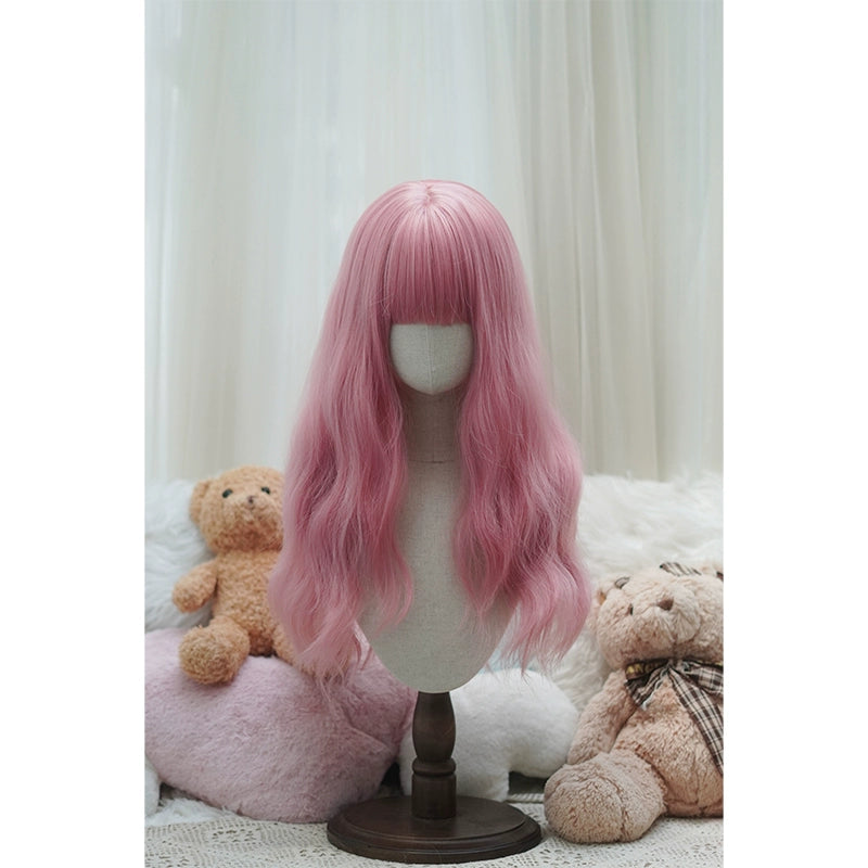 Imperial Tea - Sweet Lolita Long Wigs, Detachable Ponytail Light Pink (with hair net)