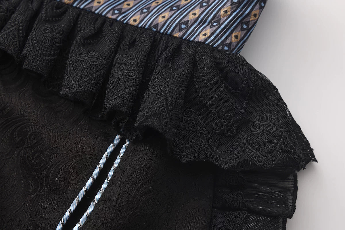Immortal Bunny's Invitation - High-Waist Ouji Lolita Lantern Shorts, Detachable Straps