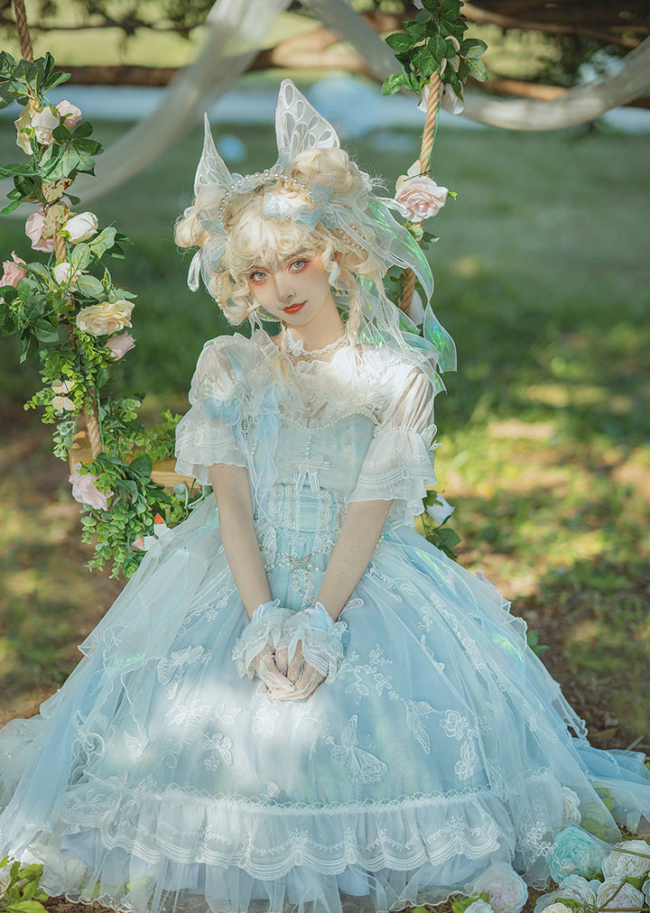 (Buyforme)FantasyMirror~ Exquisite Butterfly JSK Floral Wedding Lolita JSK Dress   