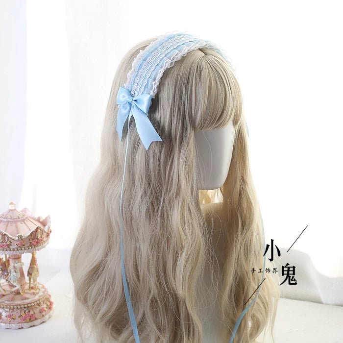 Sweet Lolita Lace Bow Headband with Clips 45829:864171