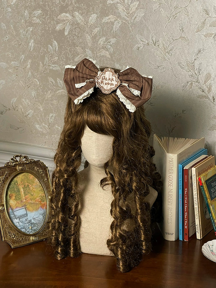 Alice Girl~Sea Salt Fairytale~Sweet Lolita Headdress Built-in Wire BNT and Bow KC Brown KC Only