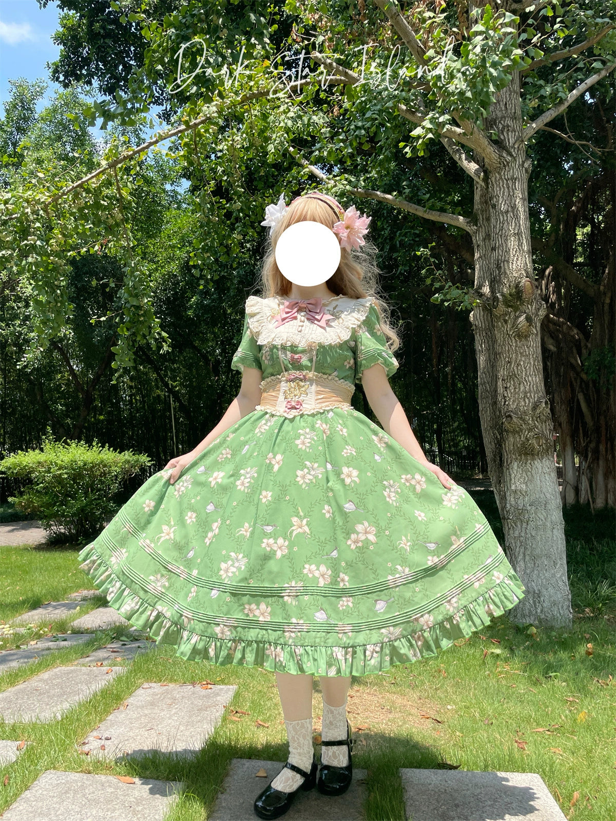 Dark Star Island~Lily&Mountain Breeze~Lily Printed Embroidery Lolita Long/Short OP   