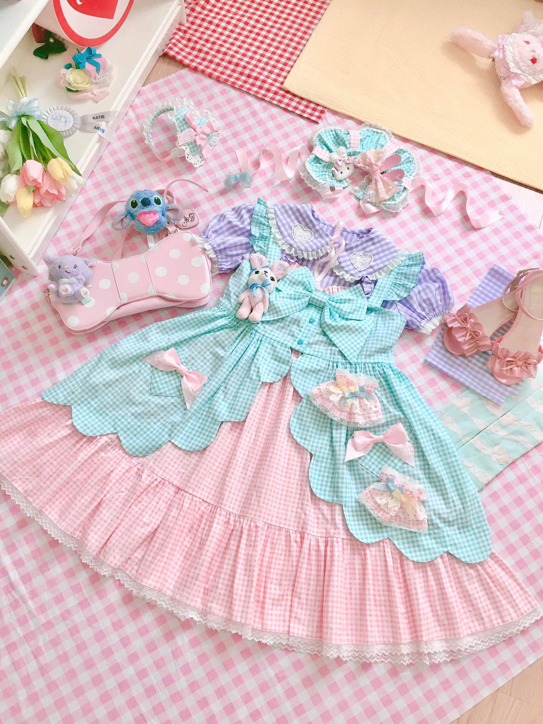 Fluff Mollie~Split Pea Breakfast~Kawaii Lolita Cotton JSK 16742:748943