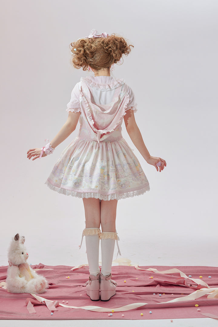 Vcastle~Unicorn Sugar Party~Kawaii Lolita Salopette Suit with Unicorn Hood 42110:726753