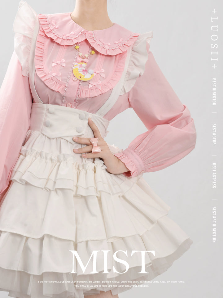 MIST~Sweet Lolita Blouse Doll Collar Lolita Shirt With Bubble Sleeve   