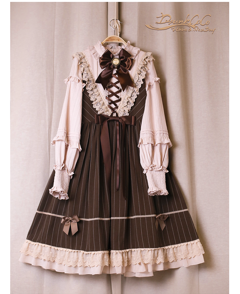 DrunkCoco~Tiramisu~Coffee Color Lolita OP Dress Sweet OP XS Tiramisu OP 