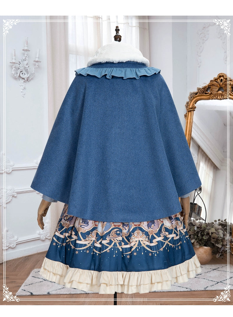 YingLuoFu - Winter Lolita Skirt Set - Starry Court Retro Palace SK Cloak