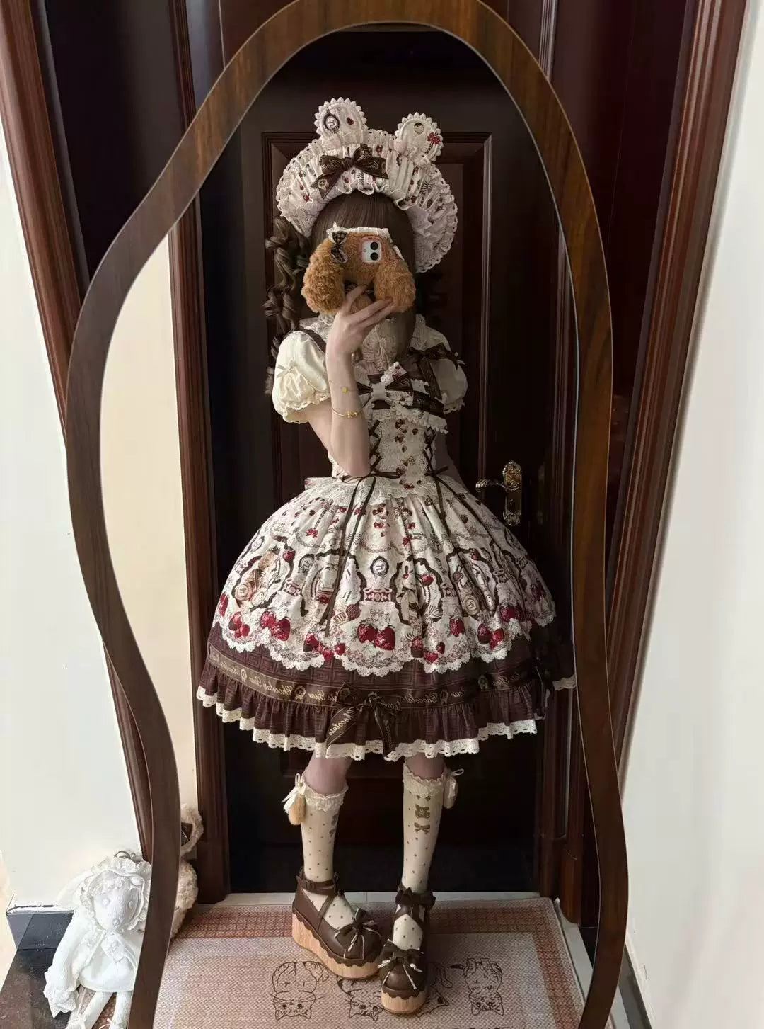 Cookie Treasure Box - Sweet Lolita Dessert Printed JSK Dress with Ribbon Bows 45542:851688