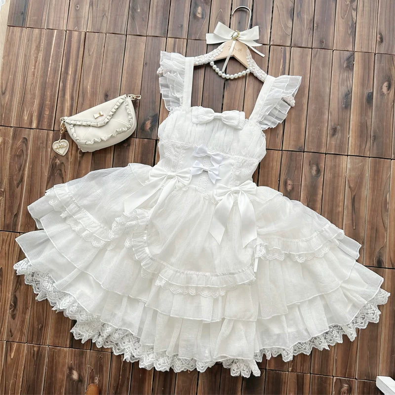 Love of Rebirth - Sweet Lolita JSK Dress, Tiered Hem (L M S) 44864:826793