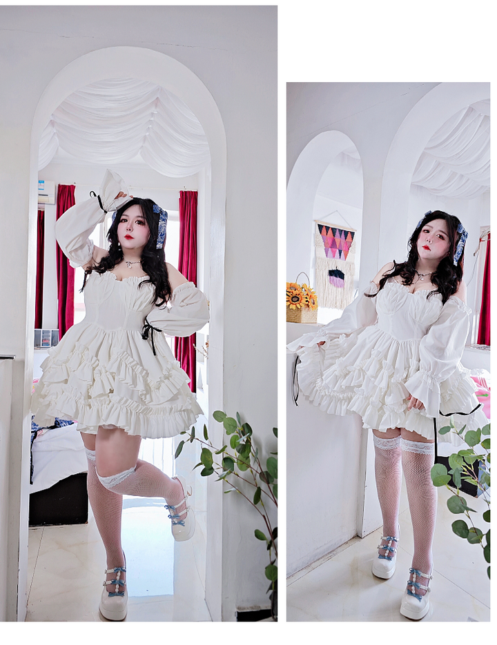 Rouroudream~Plus Size Lolita JSK Dress Set Corset Palace Lolita Princess Dress   