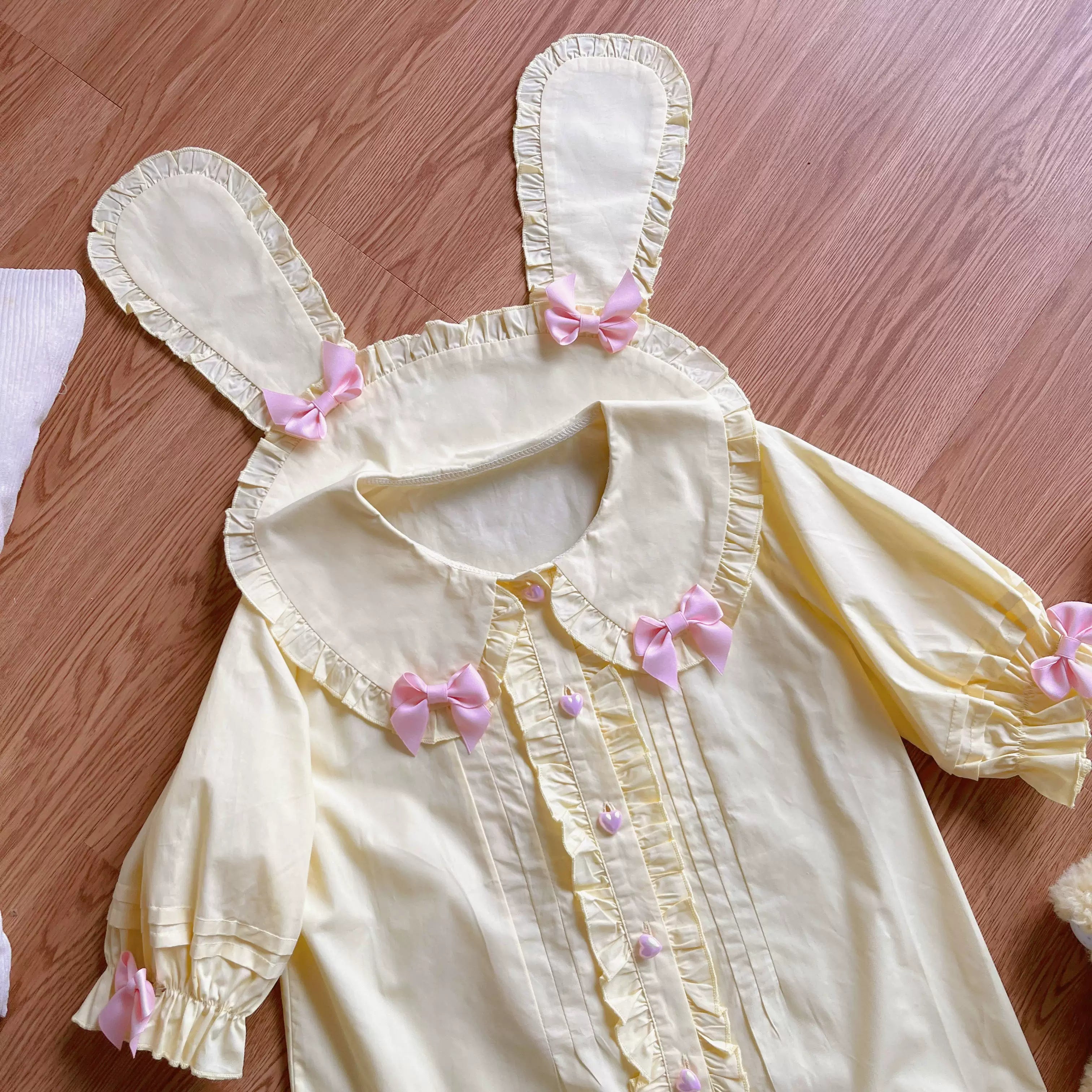 Cute Rabbit - Sweet Lolita Short Sleeve Shirt, Bunny Ears 44869:828828