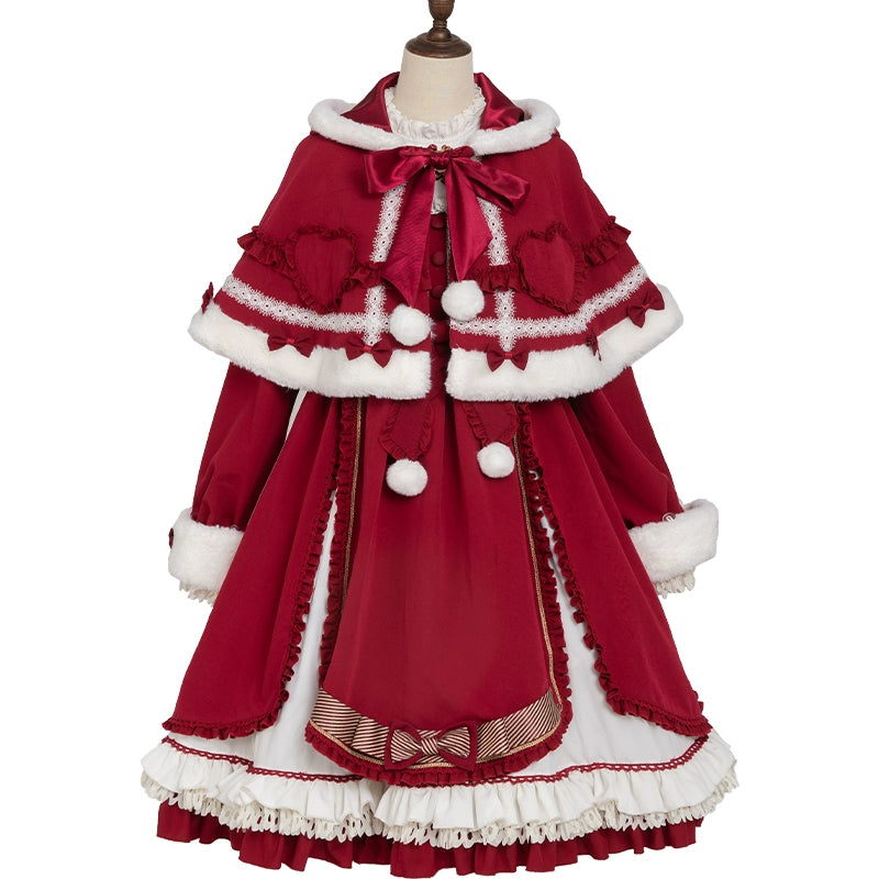 OCELOT~Sweet Lolita Red Cloak and Bag Christmas S cloak 