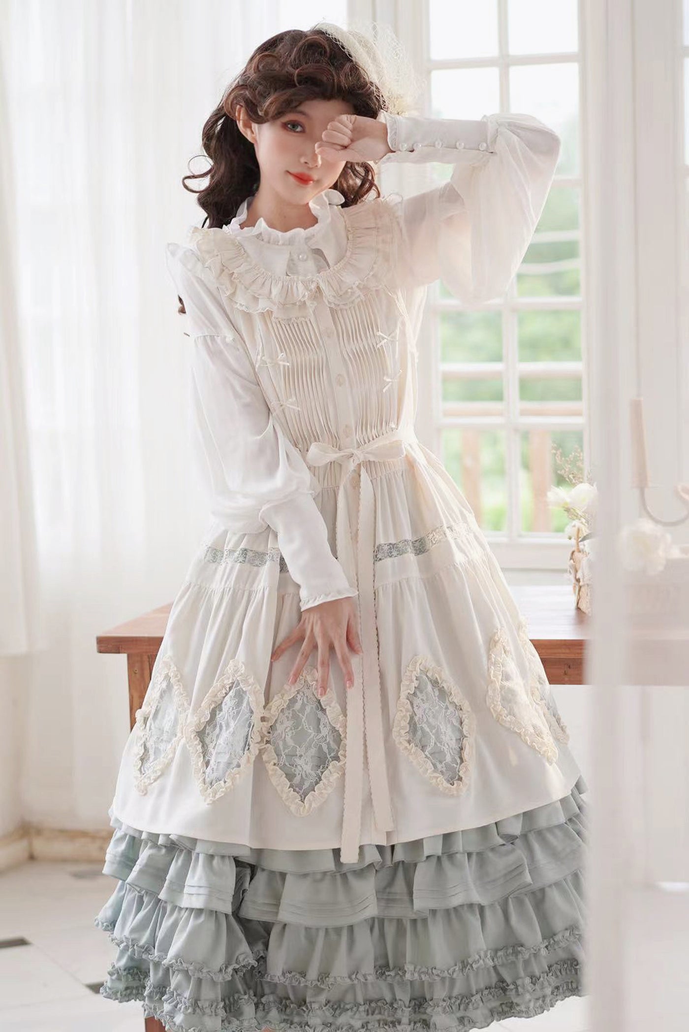 Little Dipper~Daily Lolita Hollowed-out Apron Dress Multicolors   