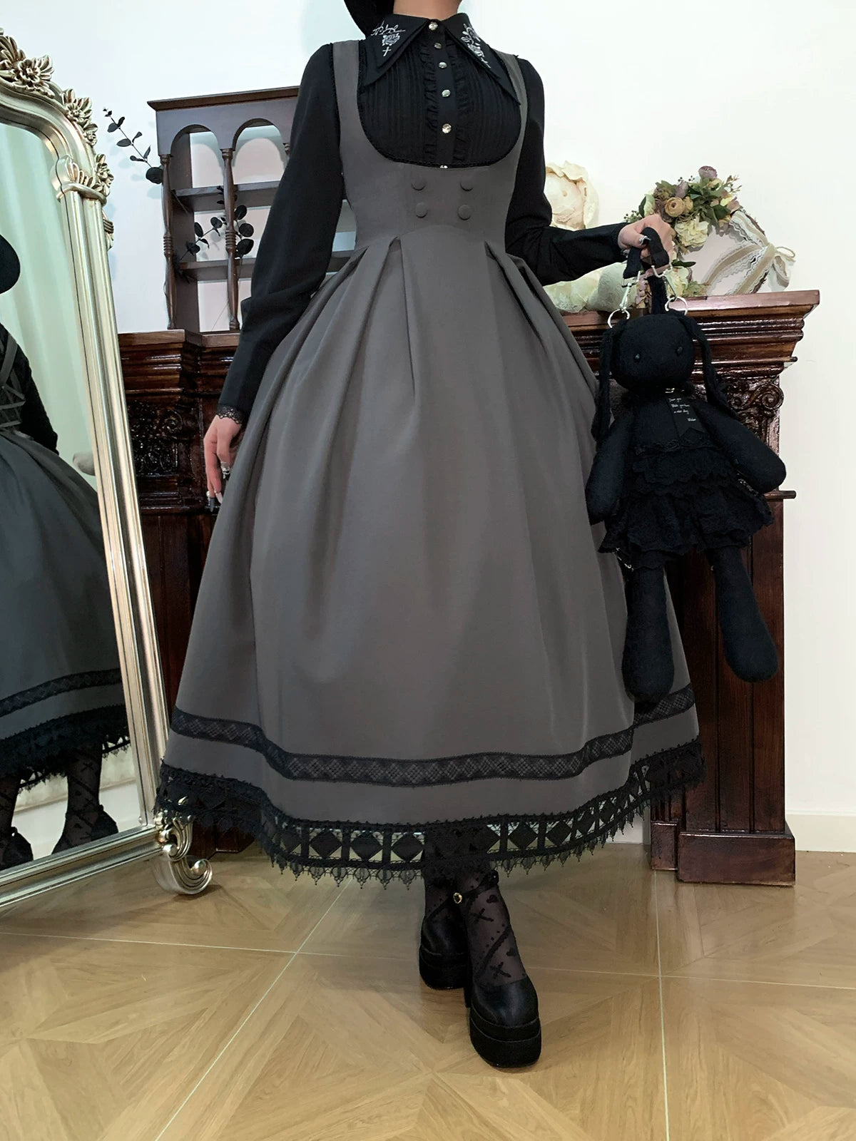Serenade - Bust-Supporting Elegant Lolita JSK Dress, Three Length Styles