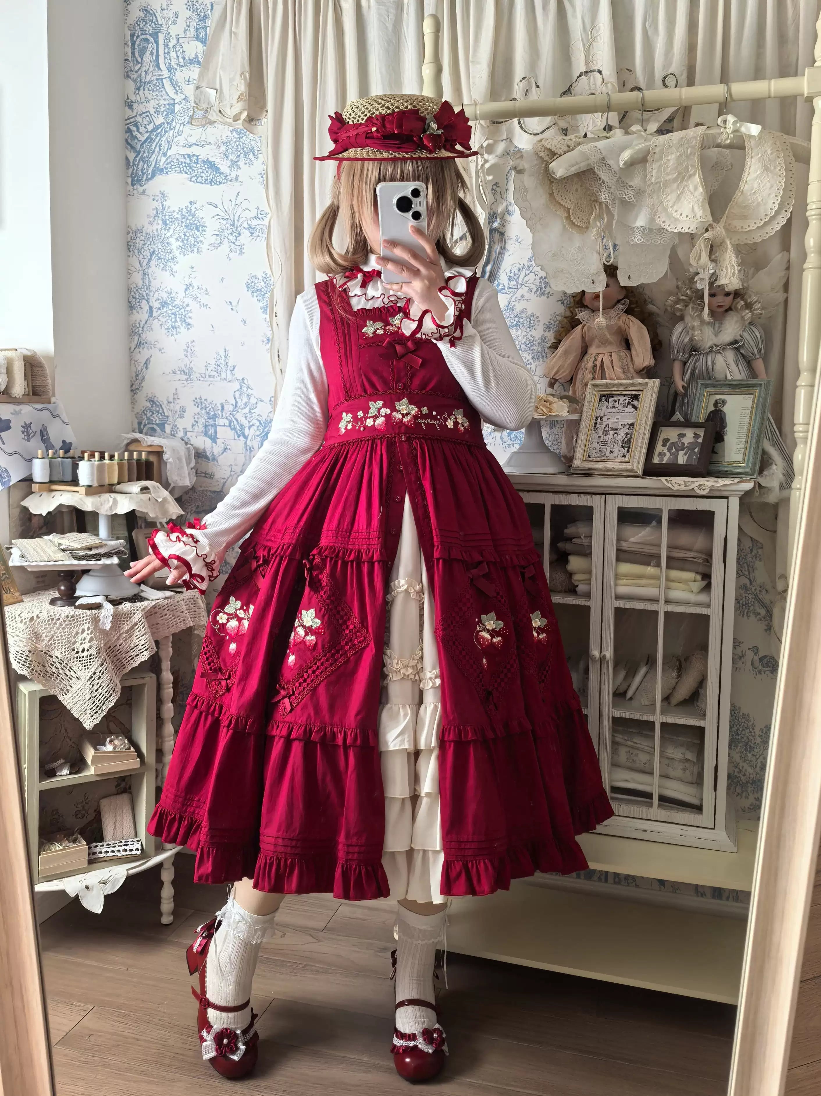 Moonlit Sakura - Sweet Lolita Round-toe Heel Shoes, Floral Accent 45385:846011