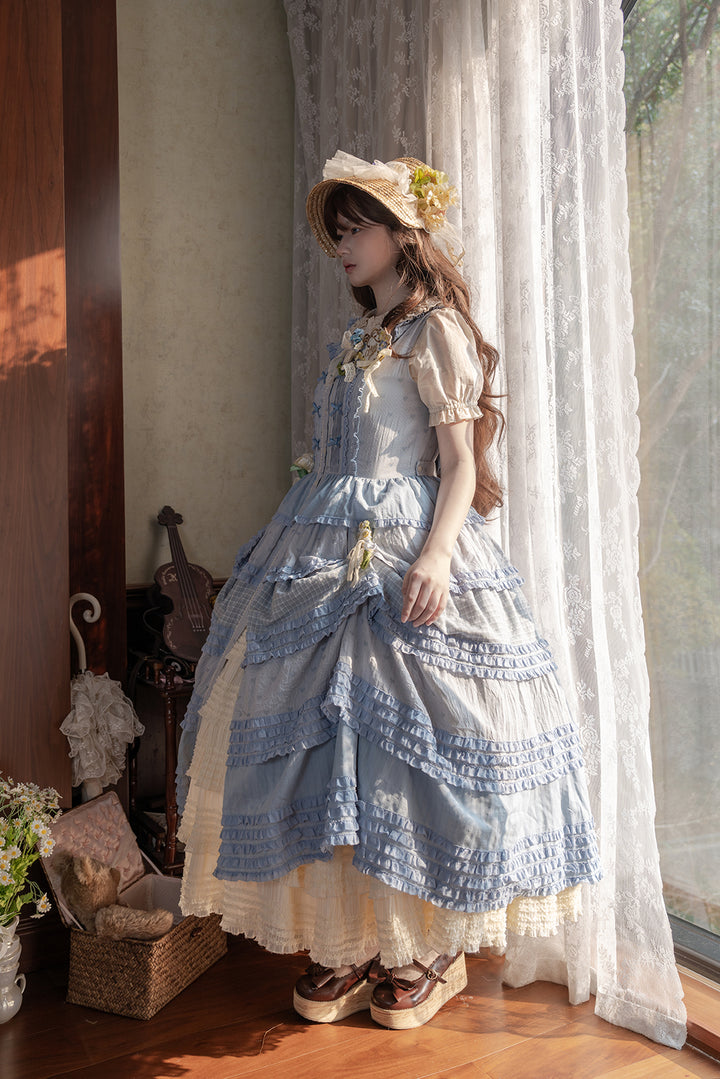 Miss Point~Garden Sunflower~Country Lolita JSK Five-Tiered Open Front Dress 42509:742471