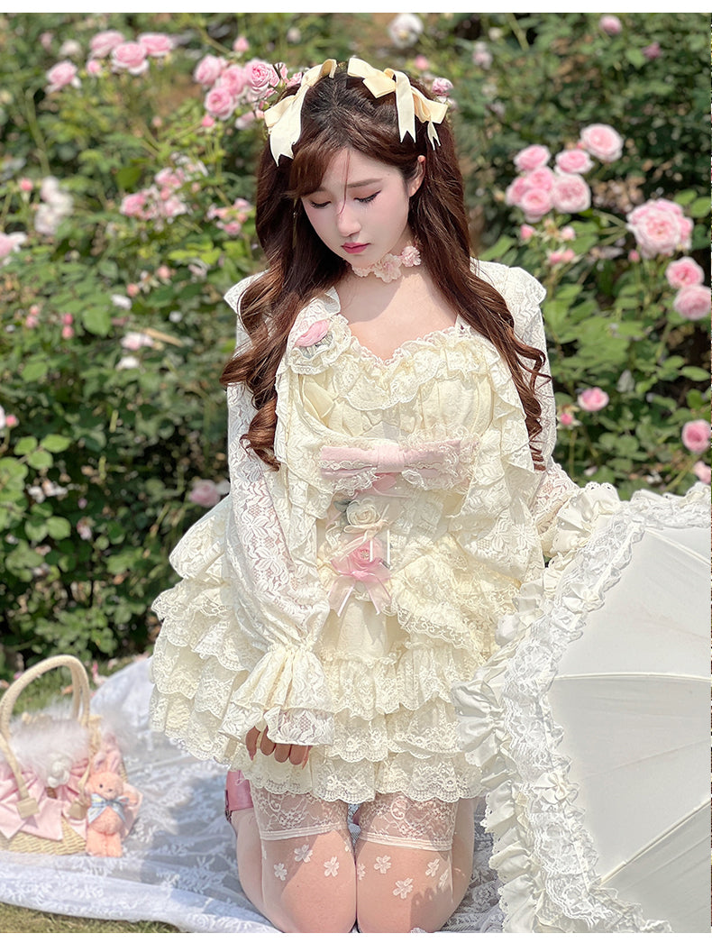 Diamond Honey~Thousand Layer Cream~Sweet Lolita Lace Pumpkin Skirt Bloomer   