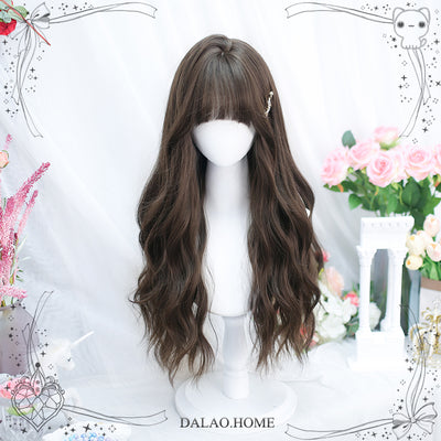 Dalao~Daily Lolita Wig Long Curly Various Styles Ins KOL Wig 1603 Cold Brown  