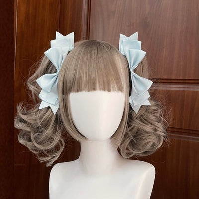 BeiBei Handmade~Kawaii Lolita Hair Clip Bow JK Side Clips Mint blue  