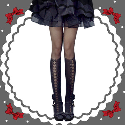 (Buyforme)WUXIAOLIU~Lolita JK Uniform Black Pantyhose   