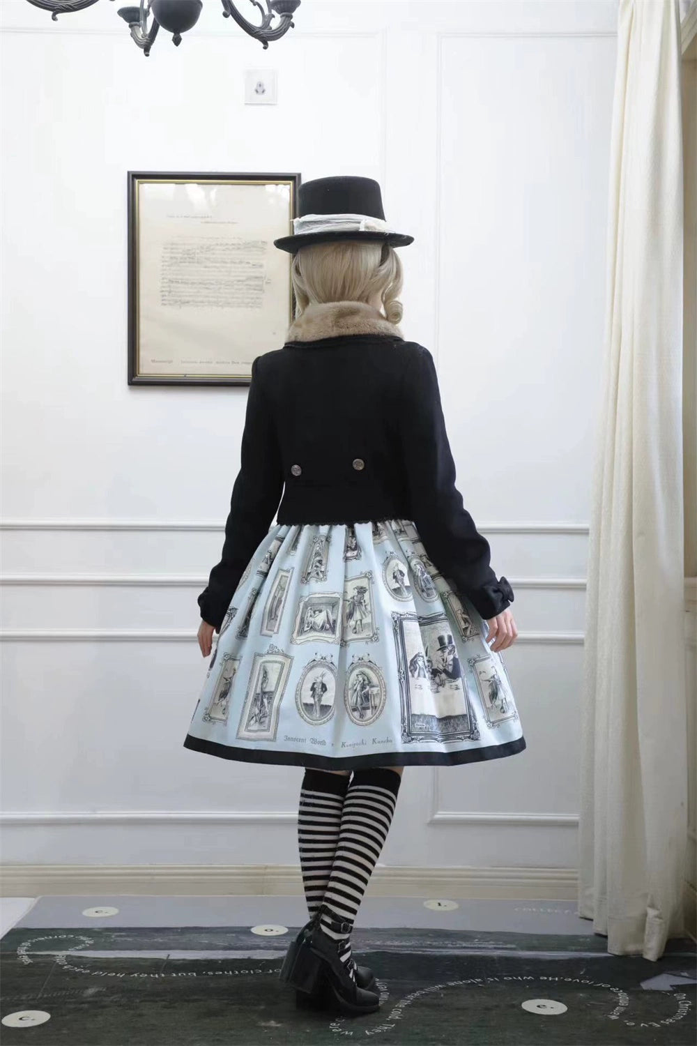 LeMiroir~Winter Solstice Coat~Sweet Lolita Woolen Coat Embroidery Skirt Short Outwear 40360:657040