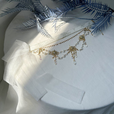ZJstory~Elegant Lolita Accessory Handmade free size beige handmade necklace 