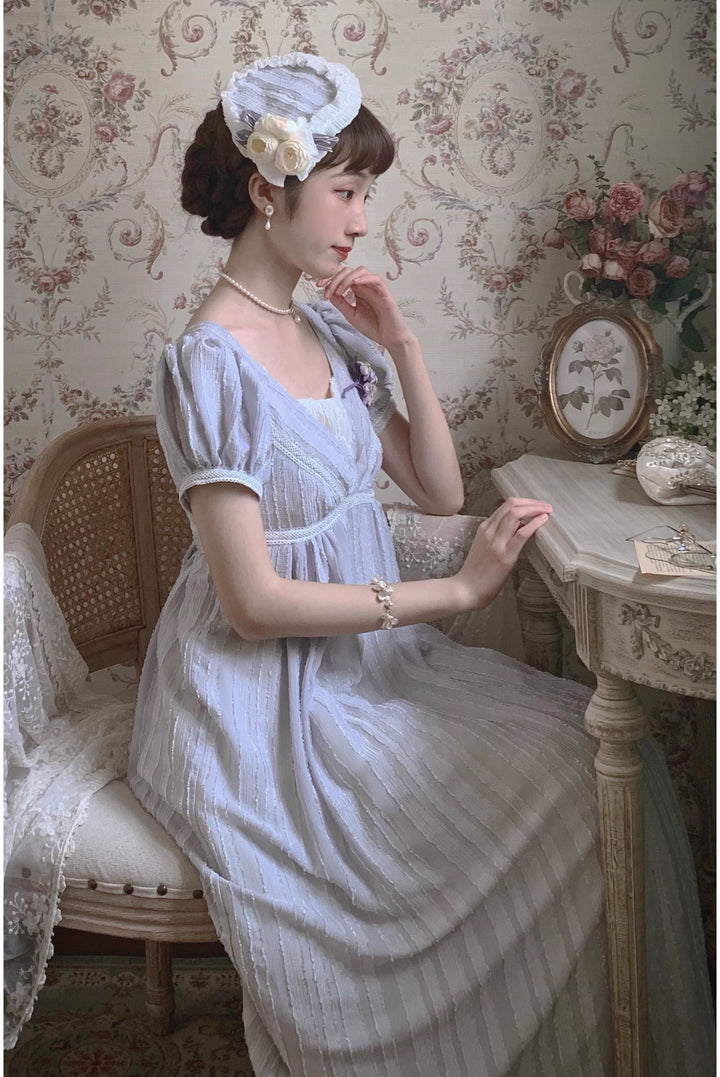 Early Morning~Lily and Serene~Classic Lolita Long Dress Empire Waist Dress   