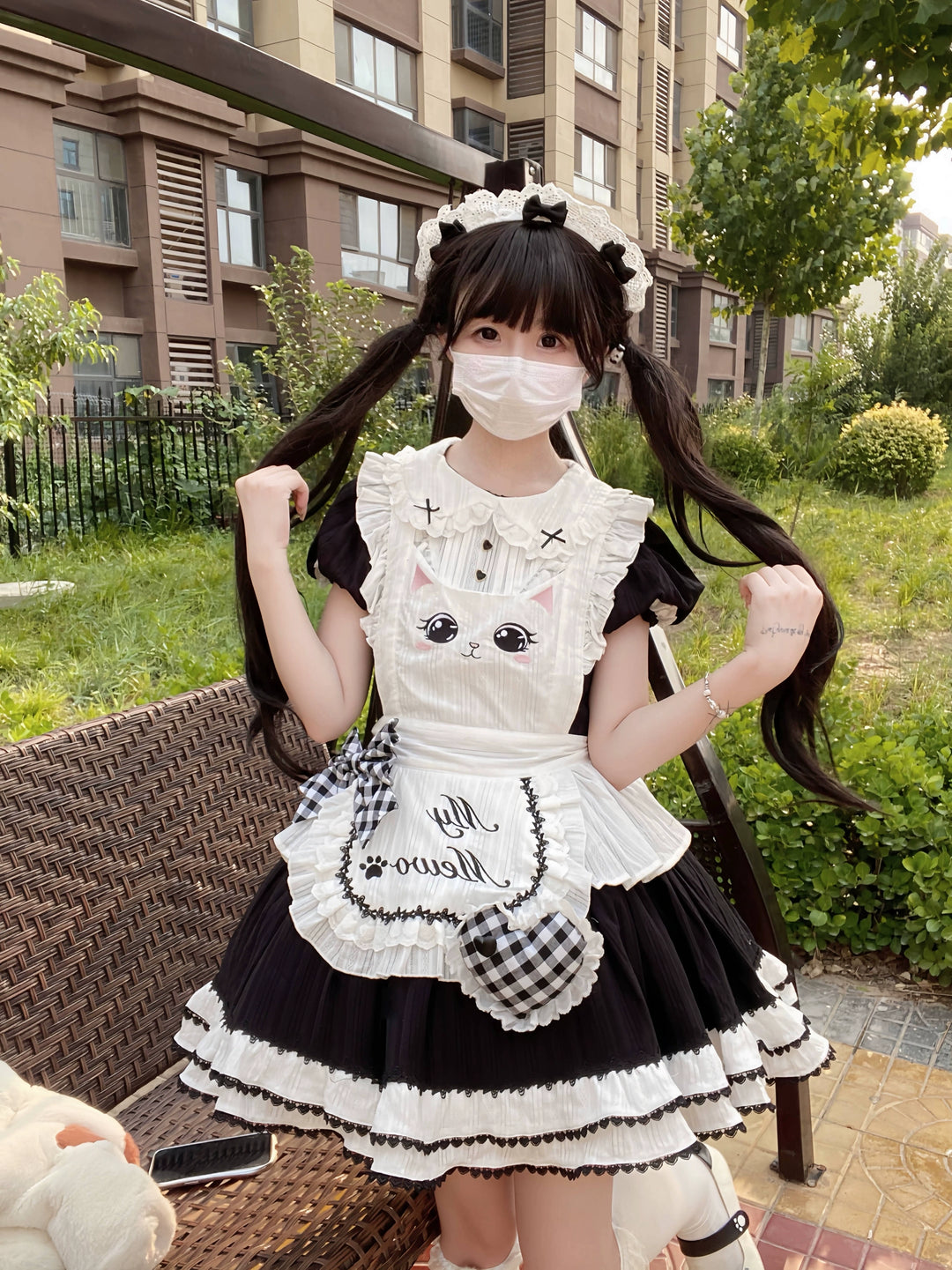 Cream doll~Kitten Maid~Twin Lolita OP Dress Cream Doll Maid OP 38856:603056