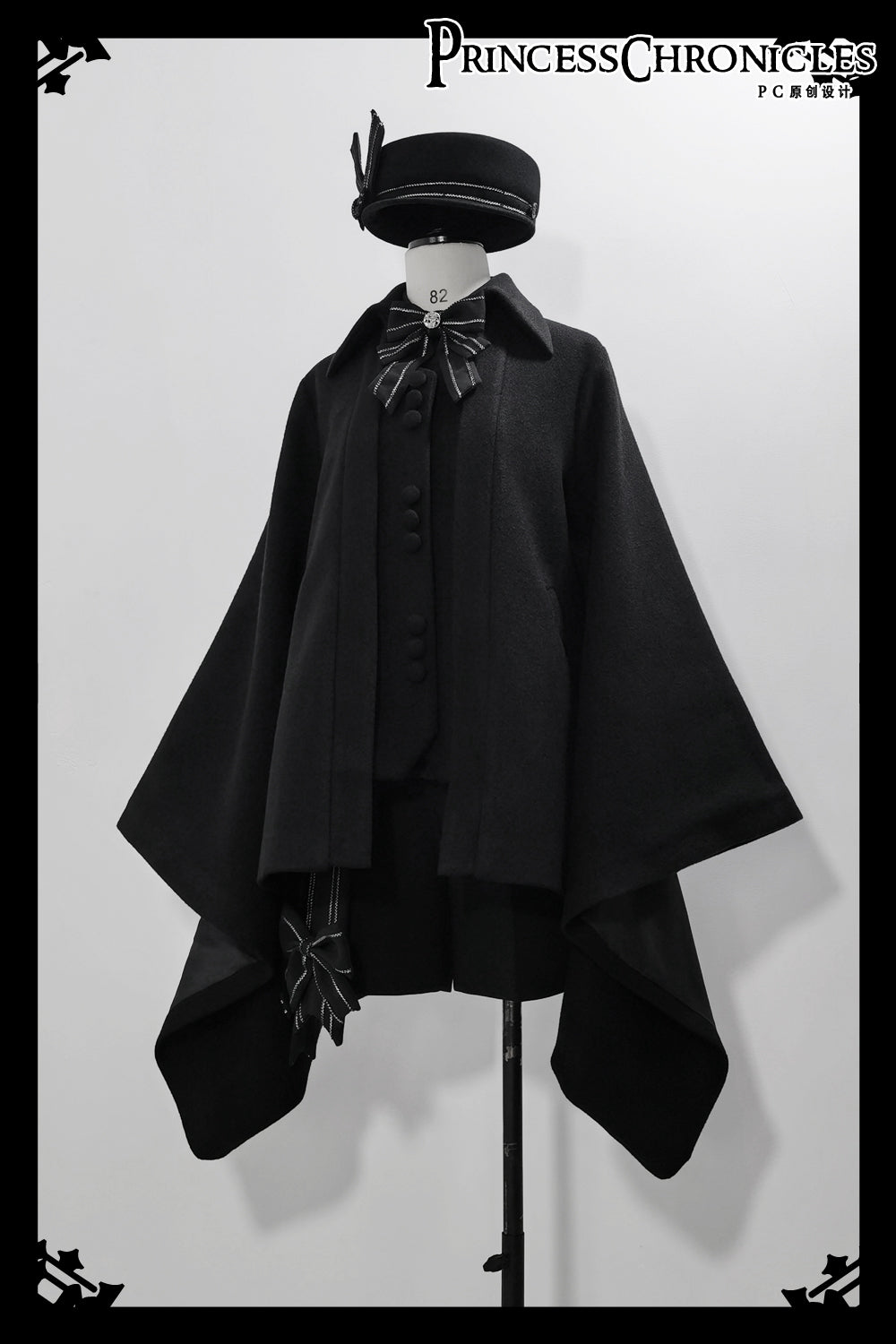 Princess Chronicles~ShenYao~Ouji Lolita Winter Black Long Coat S black coat 