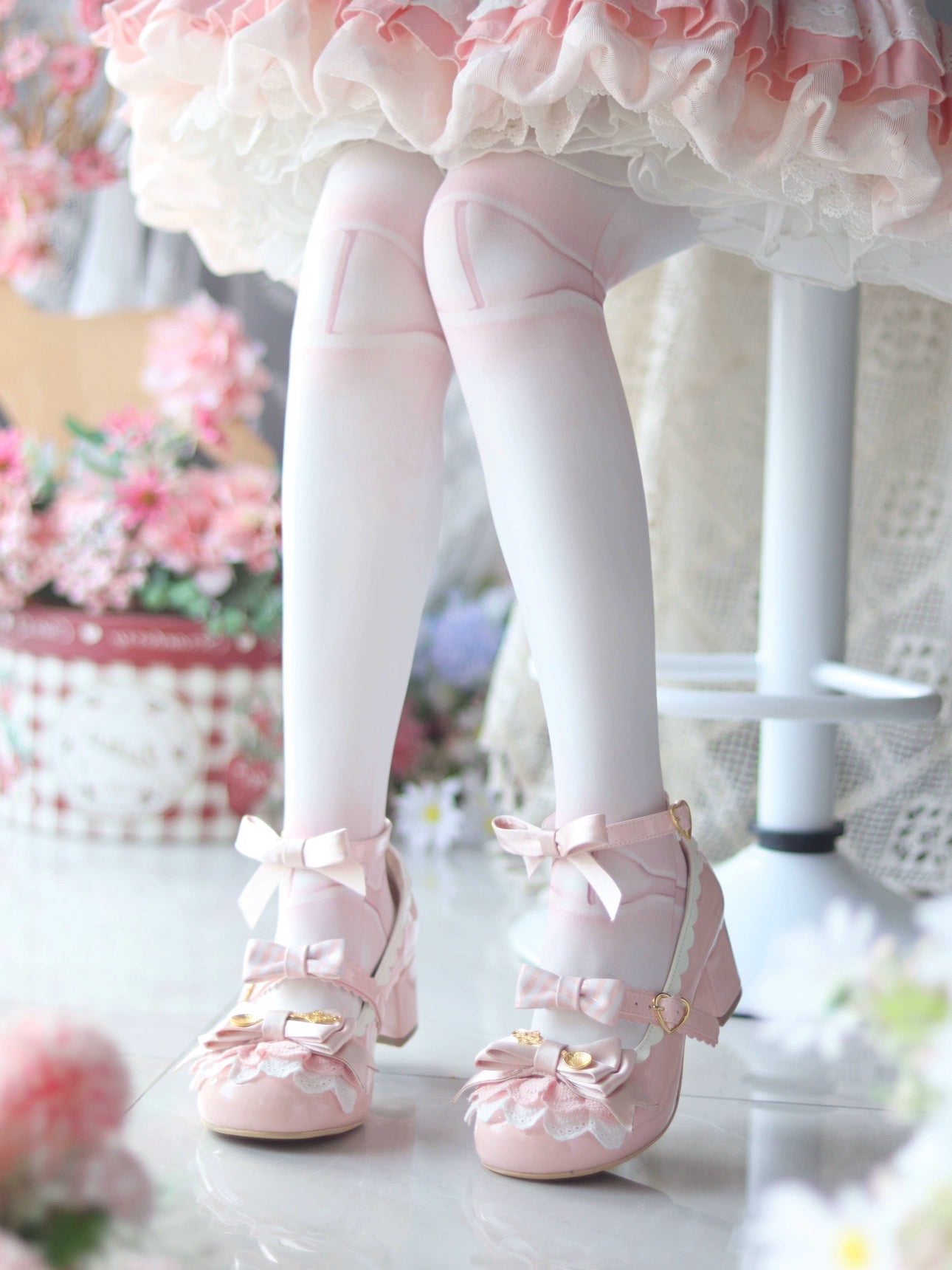 Beauty Bunny - Mousse Roll - Sweet Lolita Heel Shoes, Round Toe