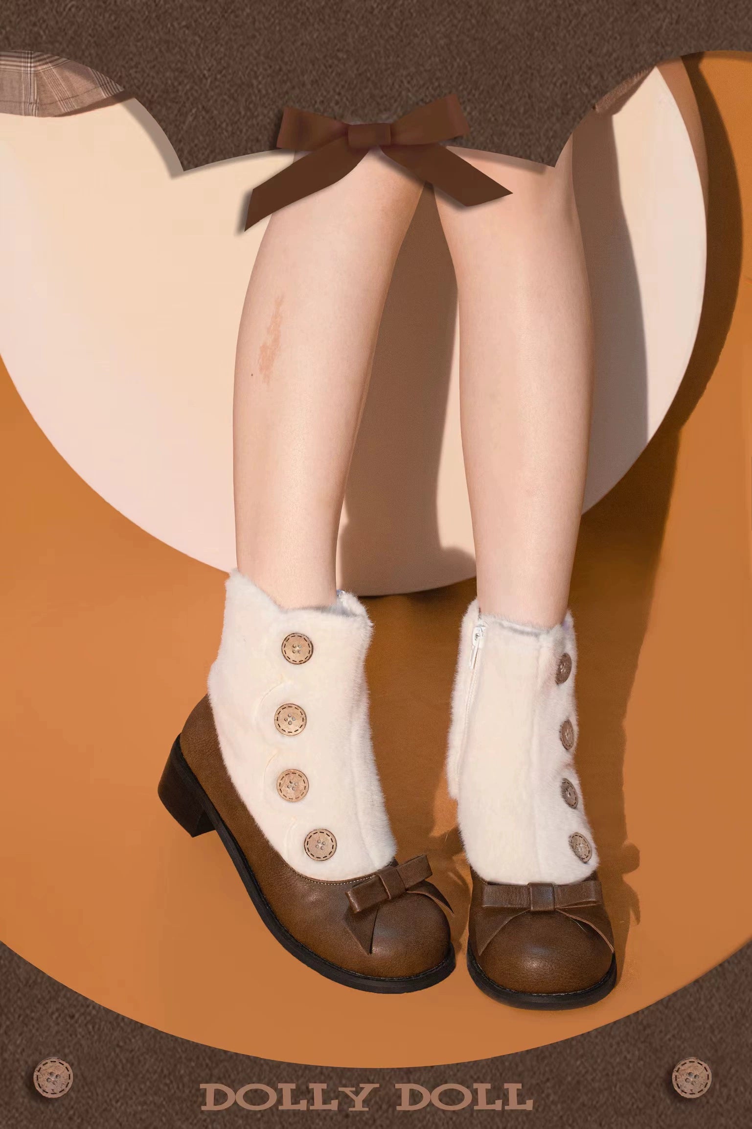 Dolly Doll~Winter Lolita Boots Fur Mary Jane Lolita Low Heel Shoes 32674:403428