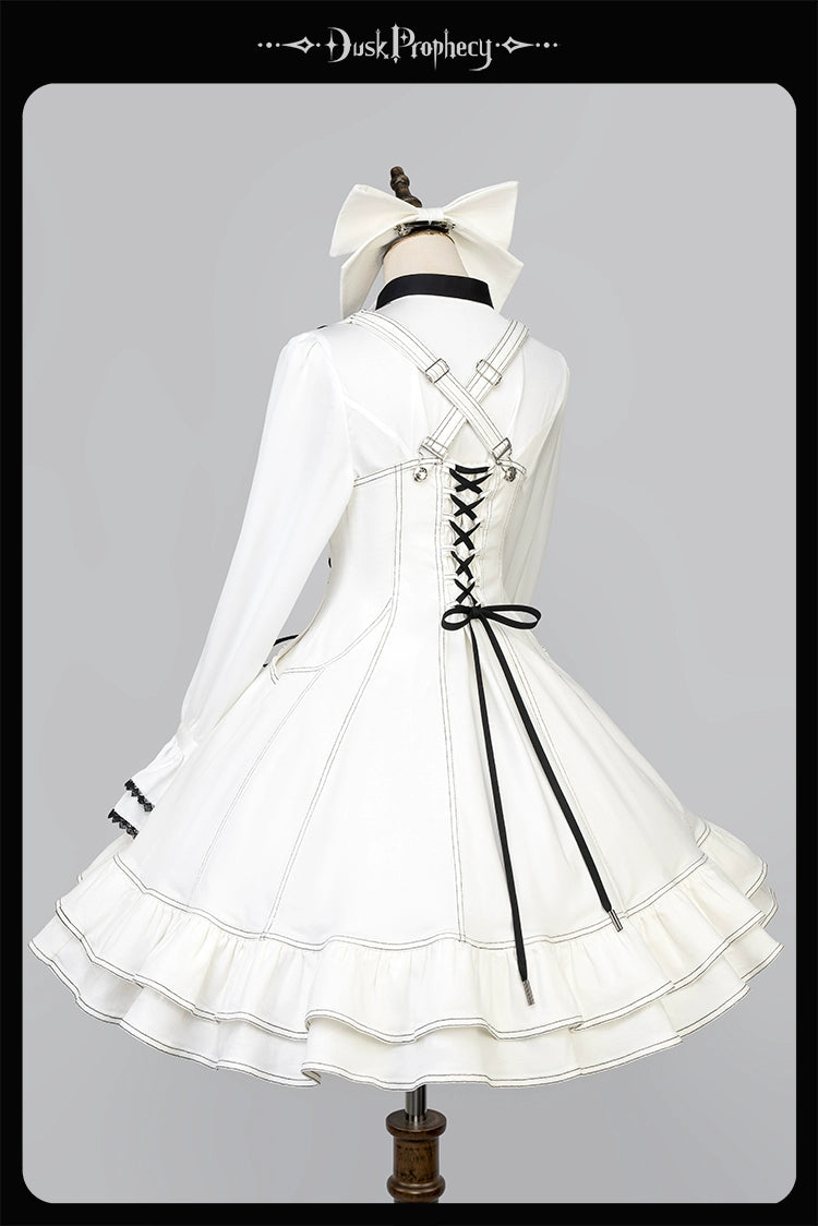 DuskProphecy~Egret 2.2-3.1 Version~Sweet Lolita Denim JSK Bust-Supporting Dress 42166:729638