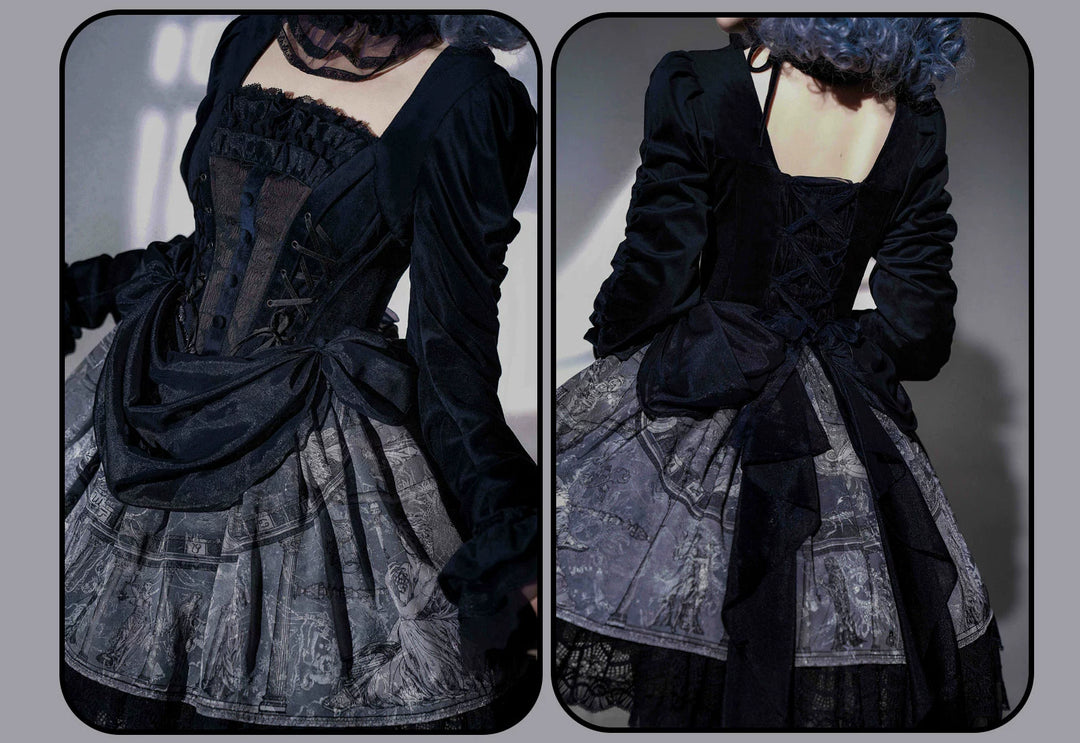 Susin Lolita~Star Disk~Gothic Lolita Dress Elegant OP Dress and Coat 40980:682710