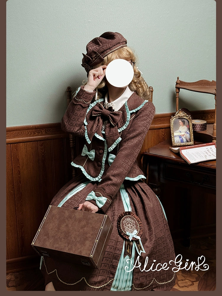 Alice Girl - Bear Chocolate Slab - Classic Lolita Slim Fit JSK & SK Dress 44309:804435