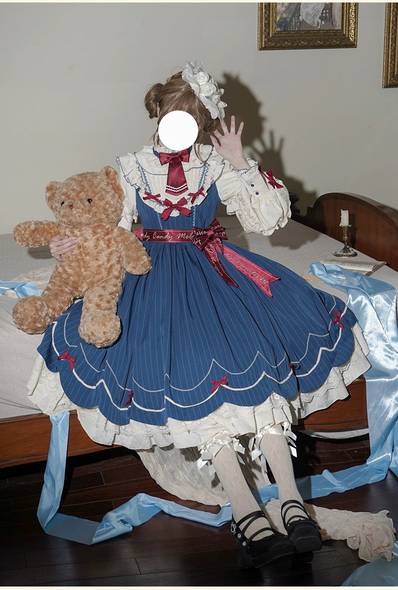 Buling Moon~Sweetheart Puppet~Retro Lolita OP Elegant Daily Lolita Dress   