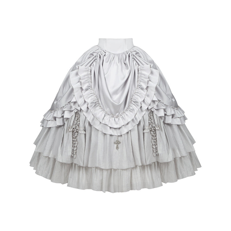 With PUJI - Letter and Poetry · Humanoid Robot - Silver Gothic Lolita Mermaid Skirt Set (L M S) 43861:787611