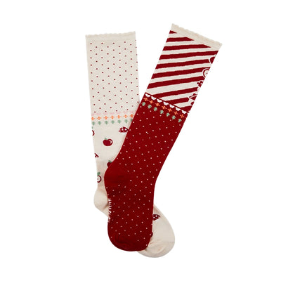 (Buyforme)Summer Fairy~Red Riding Hood Series Accessories Flower Hairband Bnt Brooch Socks Pre-order Free size different color calf socks -red white