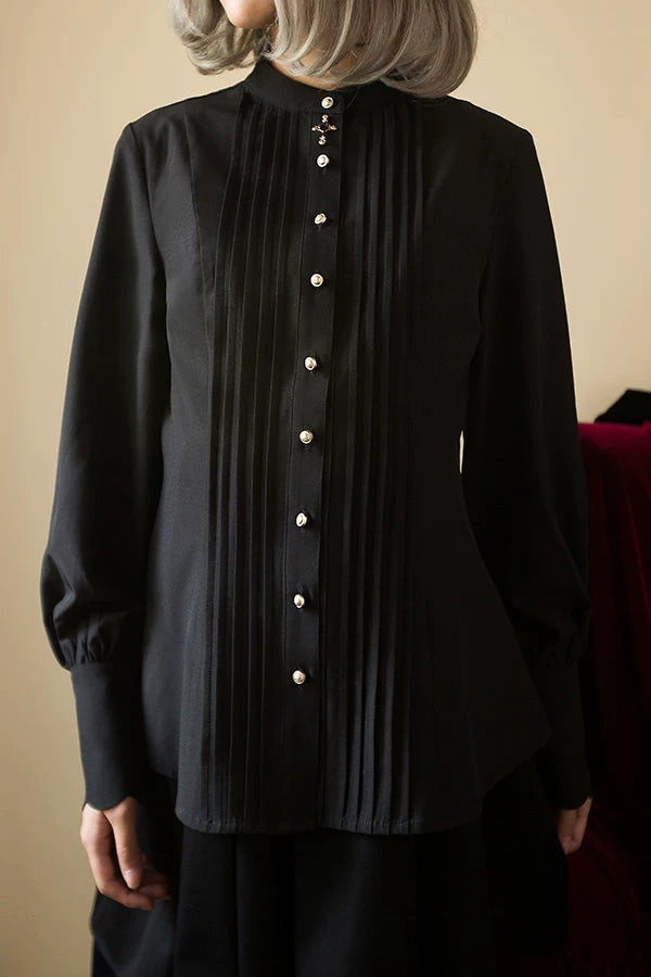 Silence Poem - Classic Lolita Long Sleeve Shirt, Detachable Jabot 44553:813074