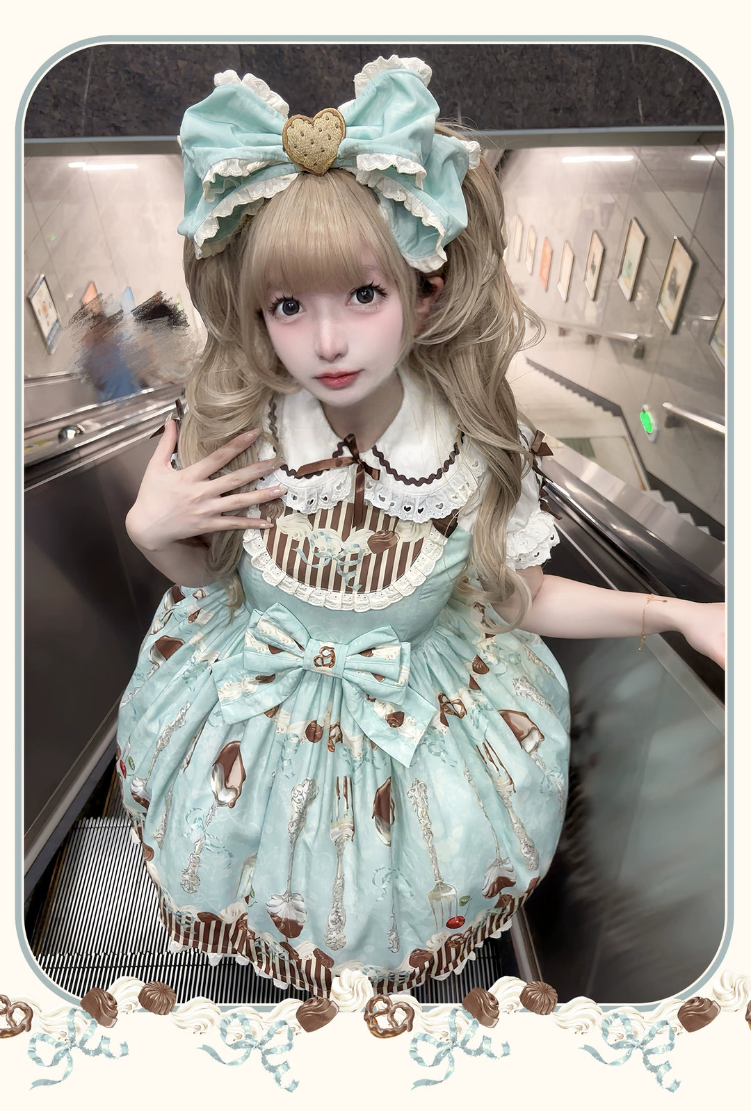 Sweet Dream Sheep~Sweet Dessert~Green Lolita Jumper Dress Lolita Headwear