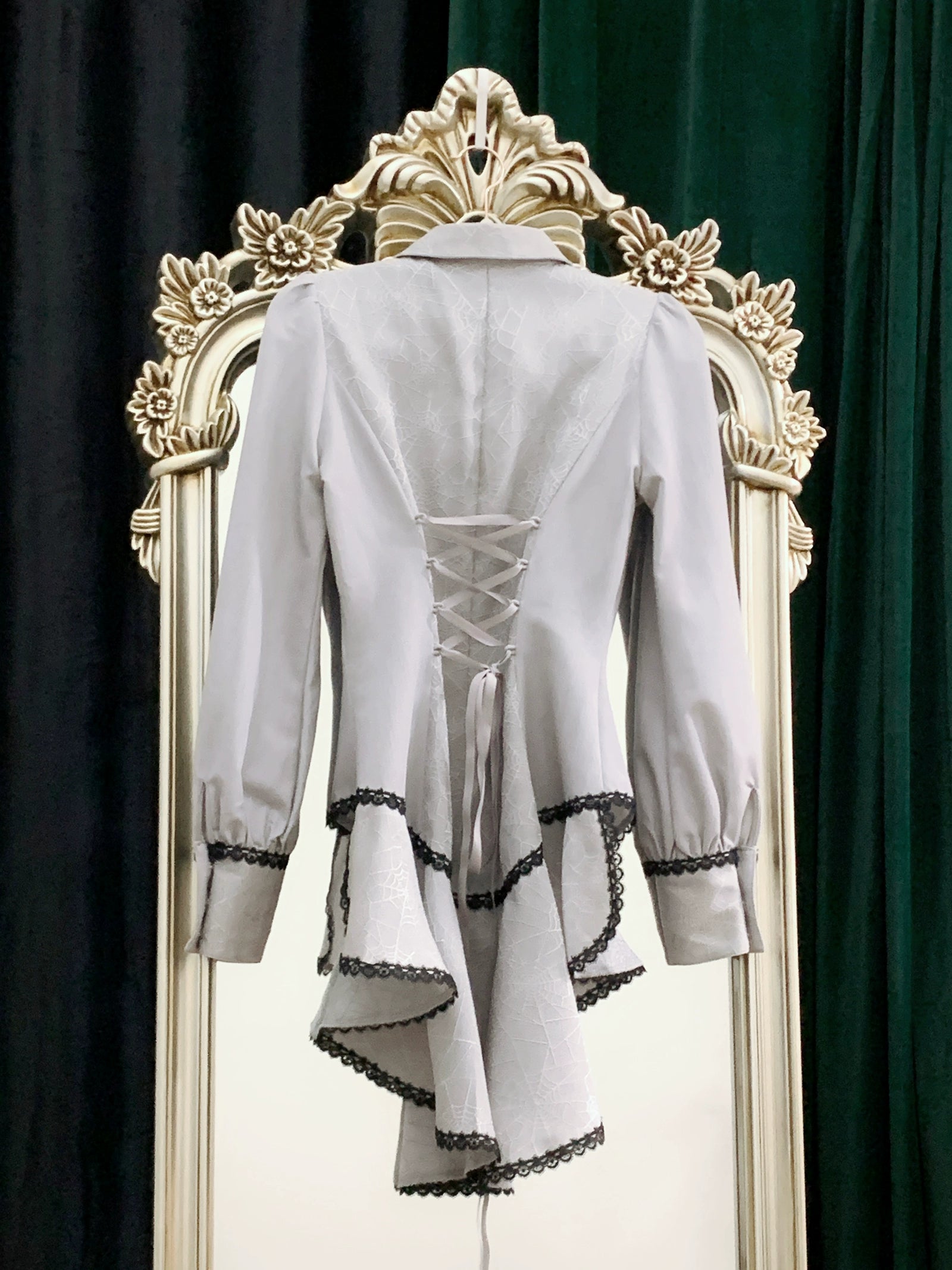 Little Dipper - Cold Rice - Ouji Lolita Shirt With Spiderweb Pattern in Several Versions 42876:756284