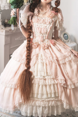 Henrietta~Look for Butterflies~Elegant Lolita Princess Dress Multicolor Custom Size 0 beige+pink(ordinary length) 