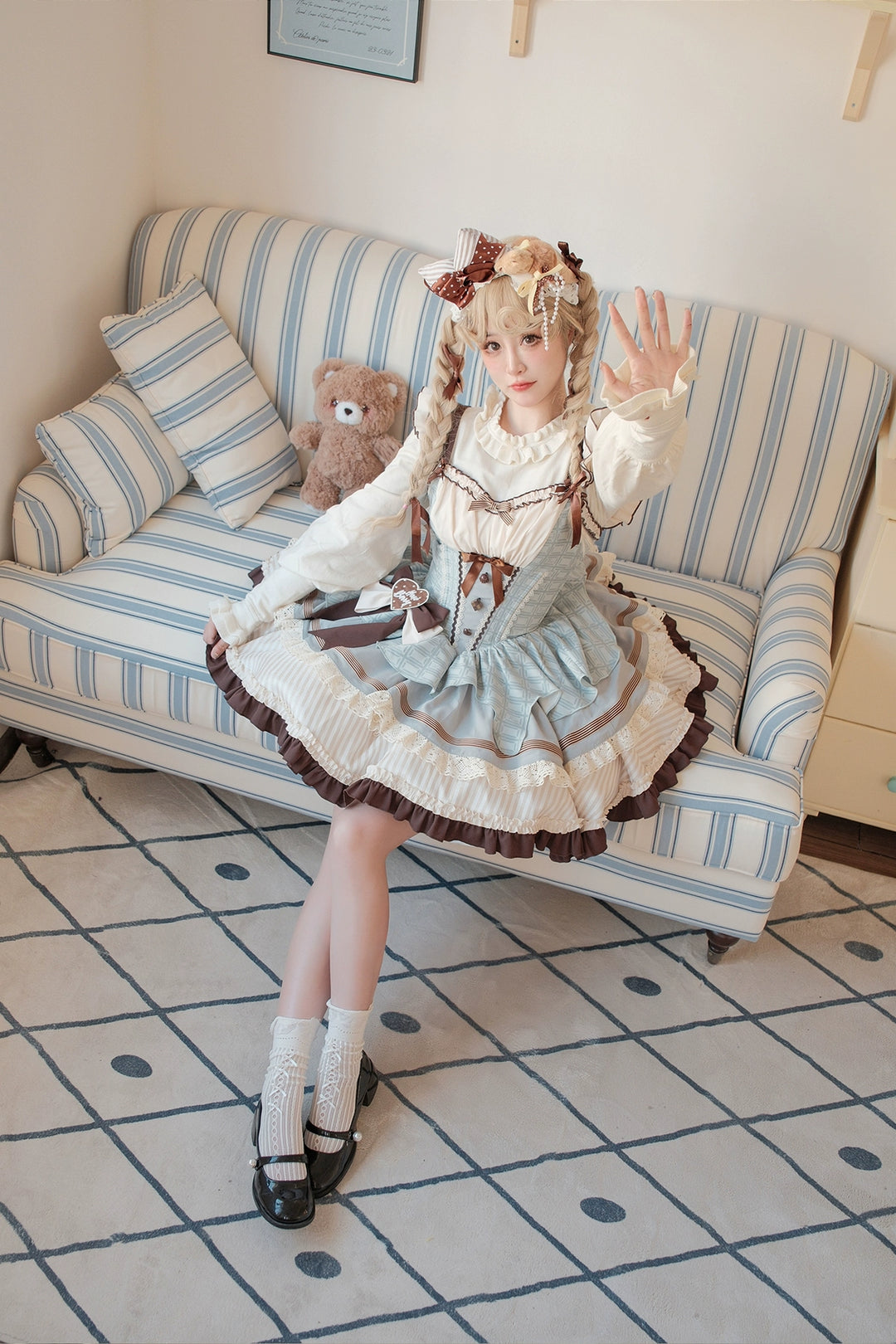 Hawthorn Berries~Thin Choco~Sweet Lolita Petite JSK Dress Puffy Mini SKirt KC