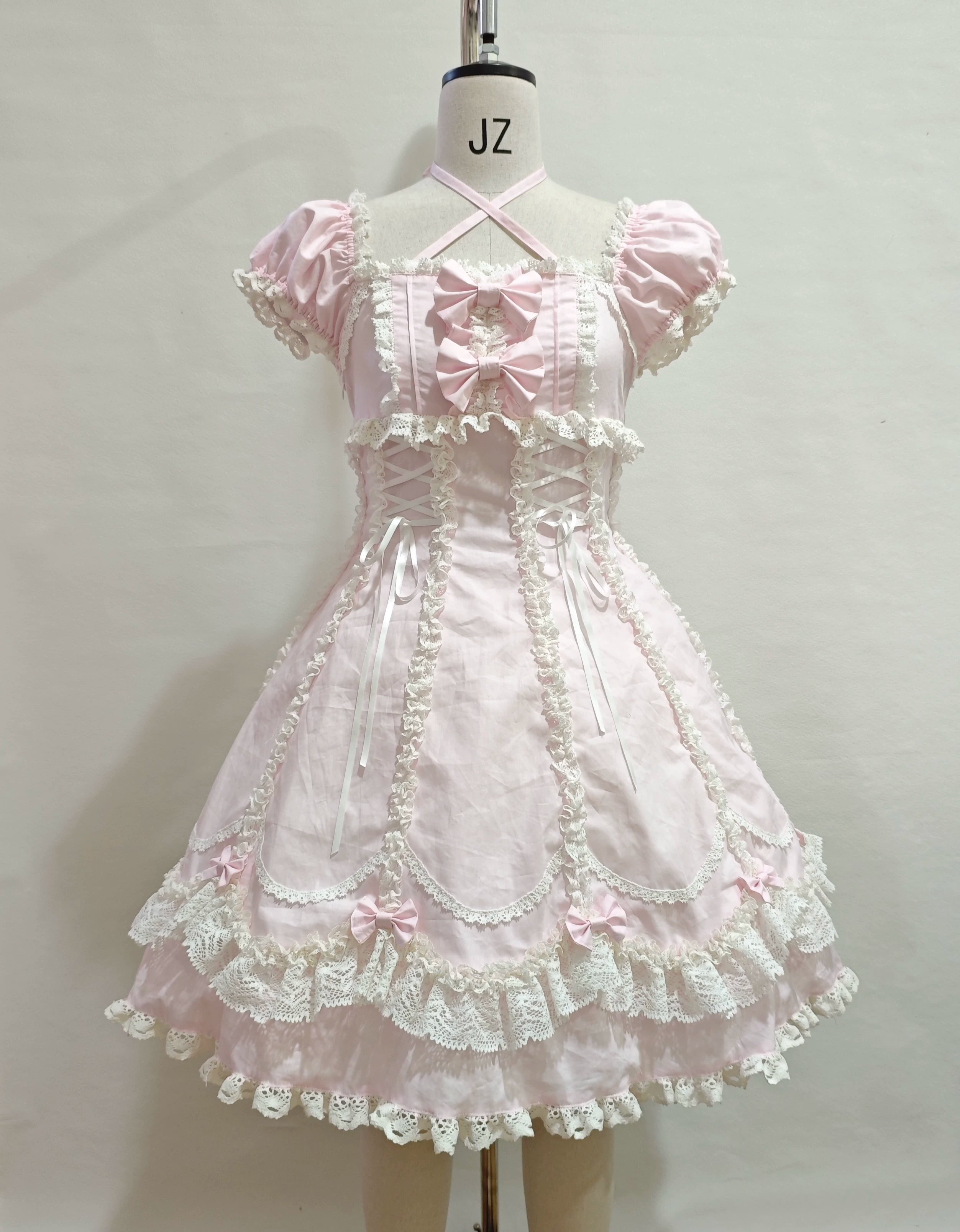 pink white lace dress Blush Pink Lace Applique Off-Shoulder Wedding Dress Blushing Pink main image 1